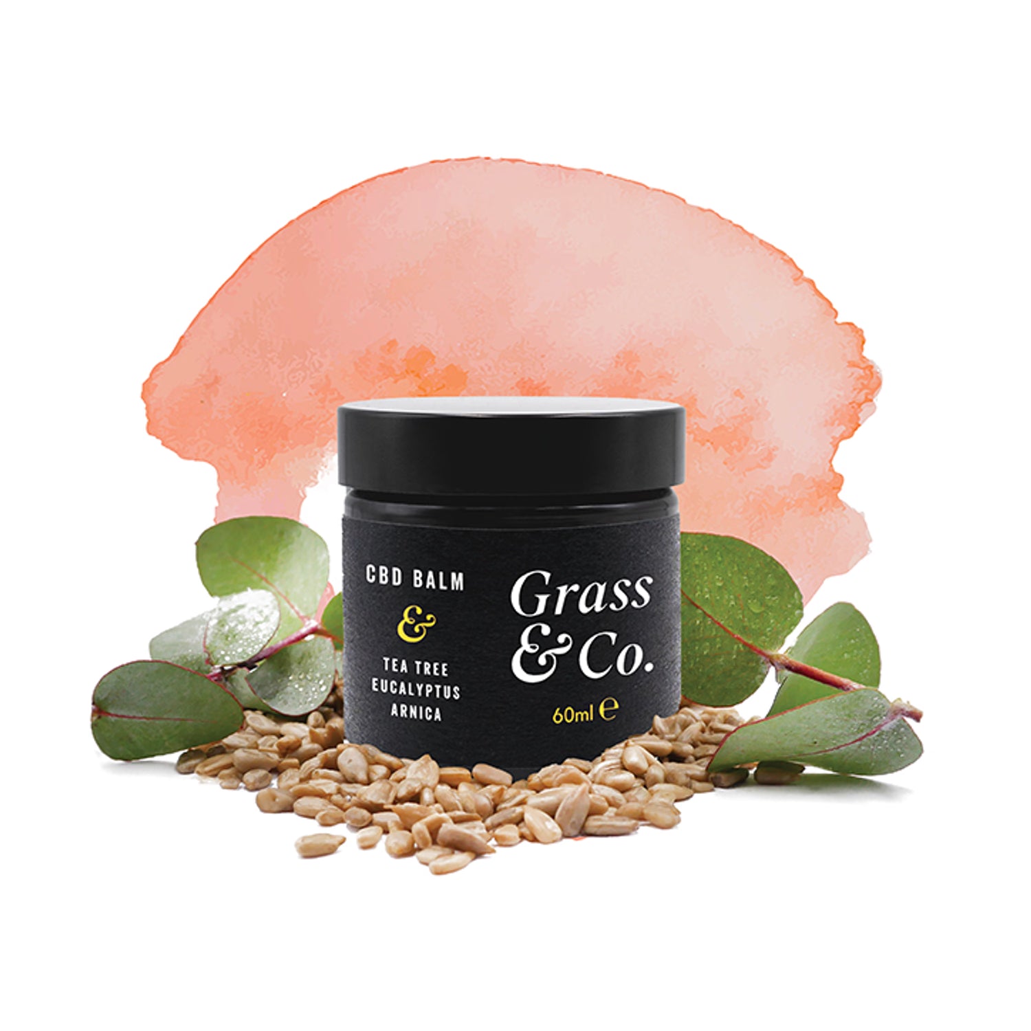 Grass & Co. EASE CBD Muscle Balm 300mg with Tea Tree, Eucalyptus & Arnica 60ml