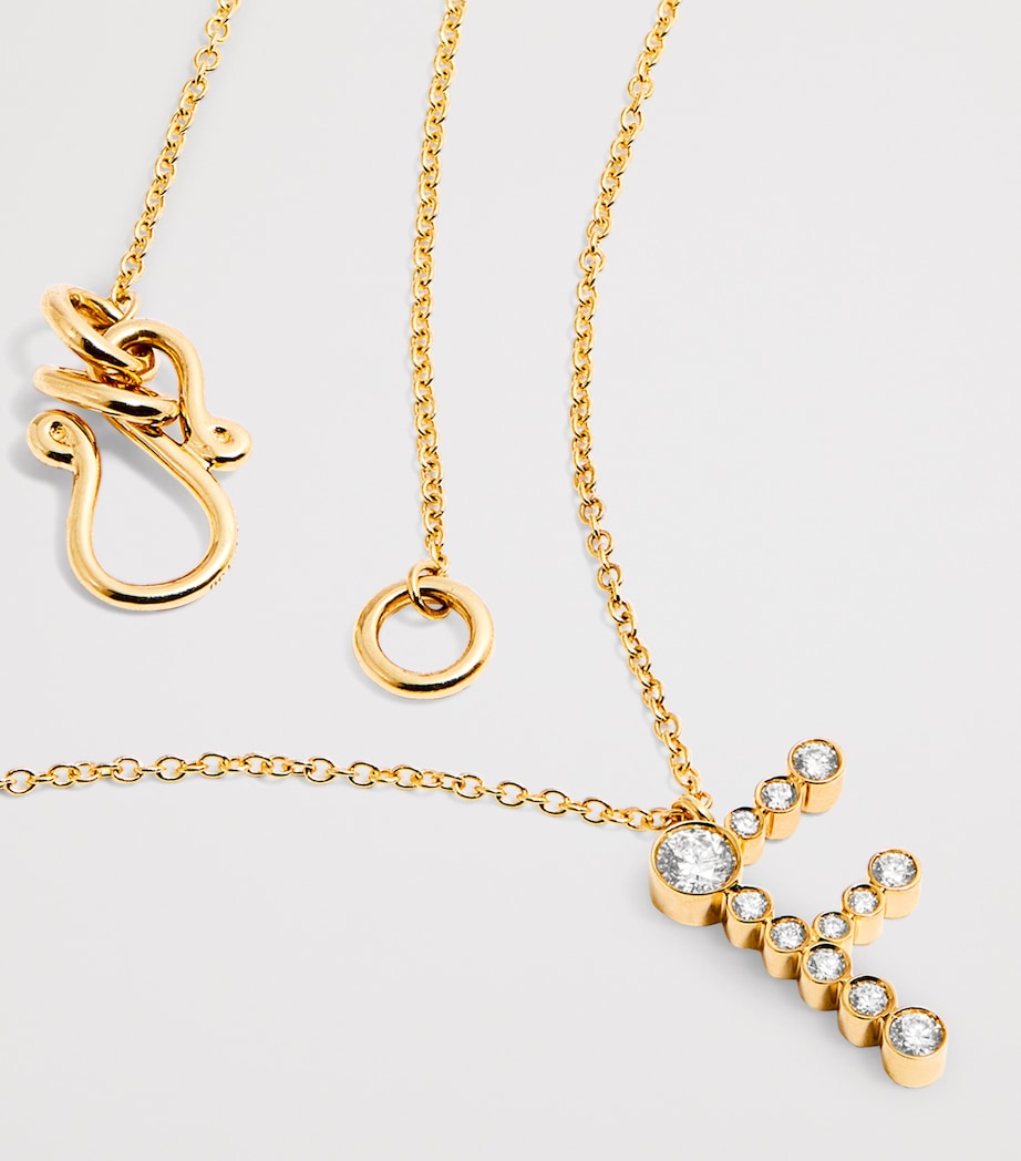 Sophie Bille Brahe yellow gold diamond Soprano F necklace, UK version
