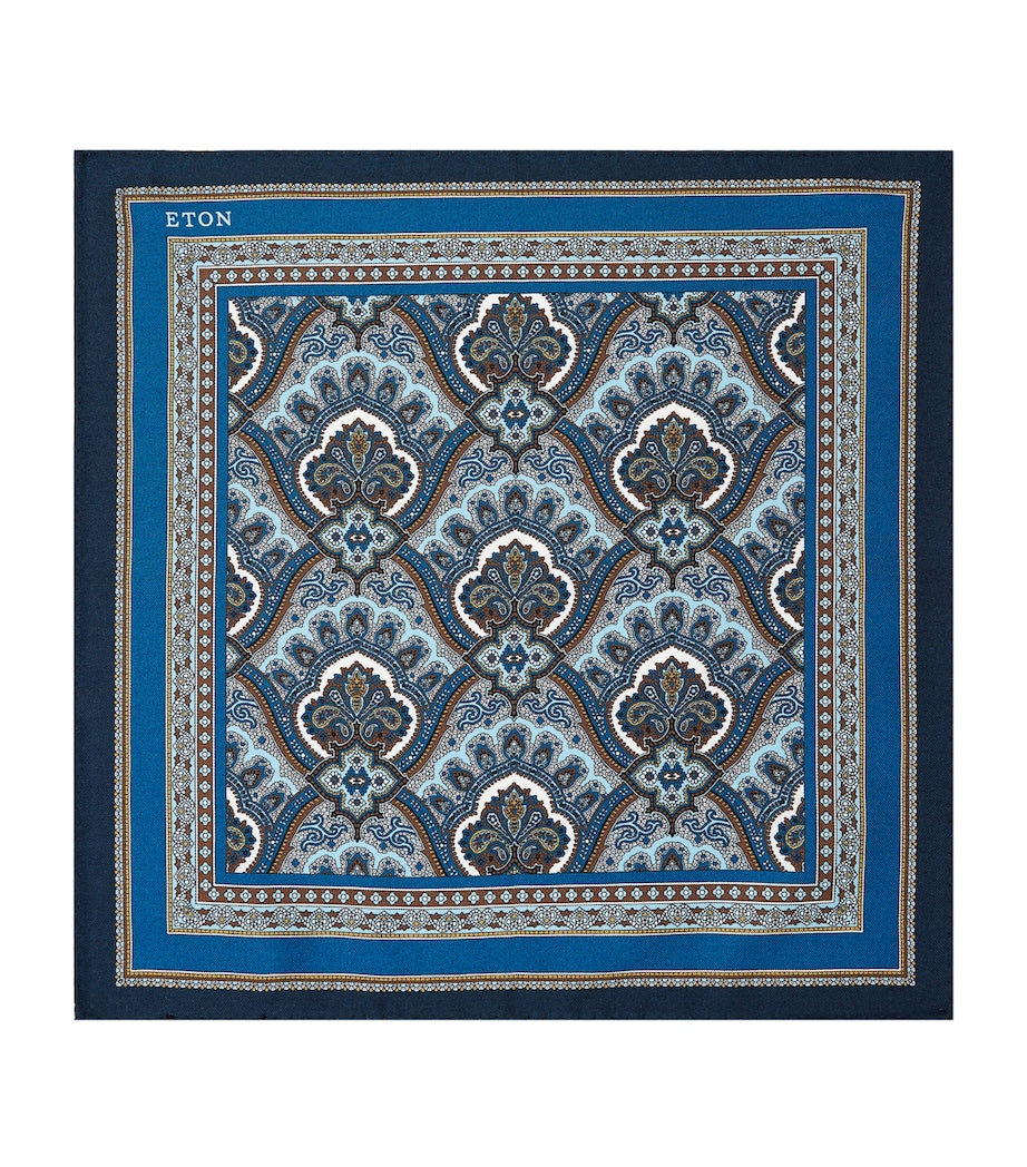 Eton silk paisley pocket square (British brand)
