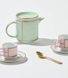 GINORI 1735 Colonna Diva Rosa coffee cup and saucer set of 2, UK version