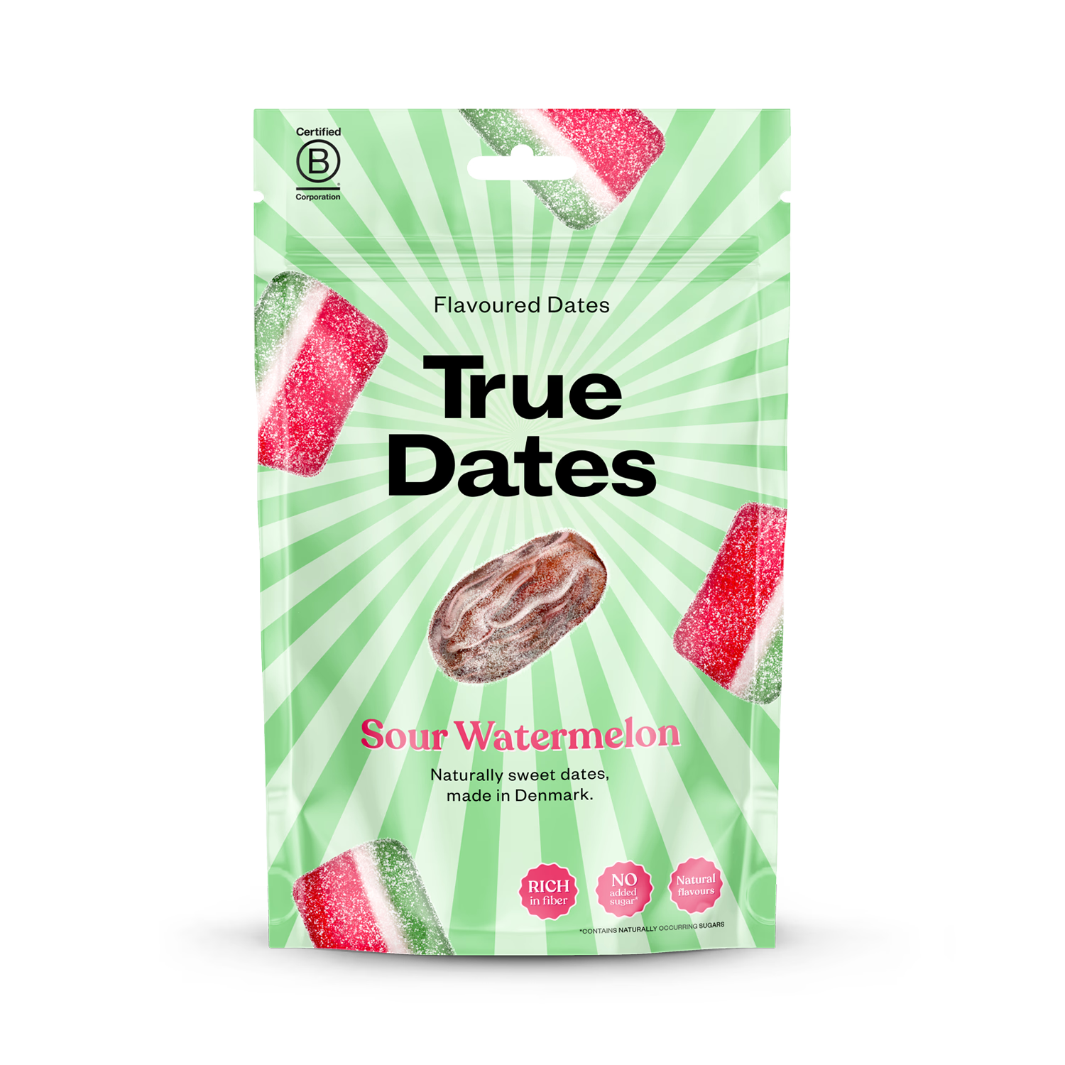 True Dates sour watermelon snack 100g - British product