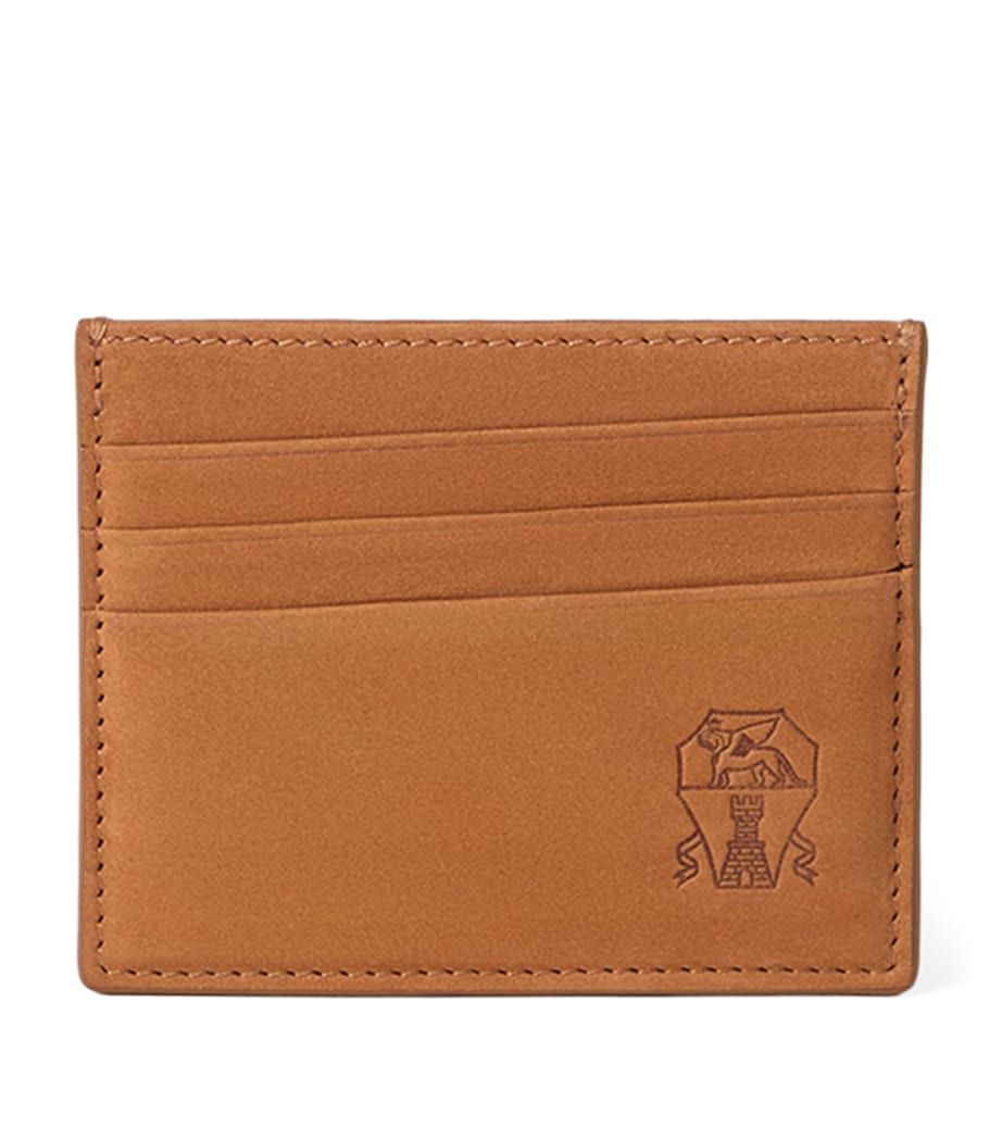 Brunello Cucinelli Nubuck Logo Card Holder in leather, UK version