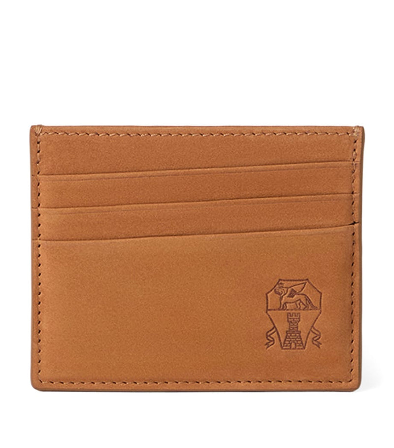 Brunello Cucinelli Nubuck Logo Card Holder in leather, UK version