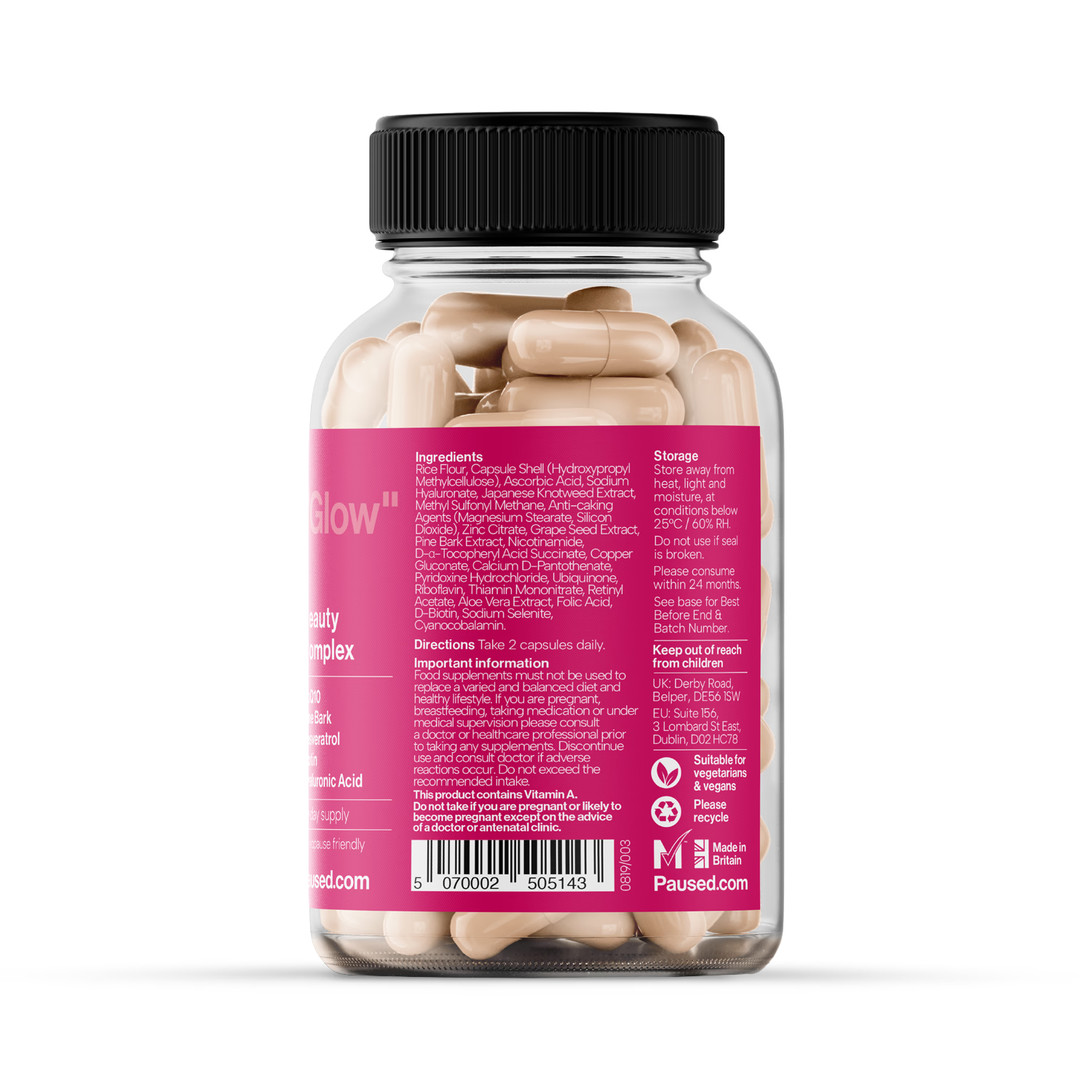 Paused Beauty Complex 60 capsules, imported from the UK