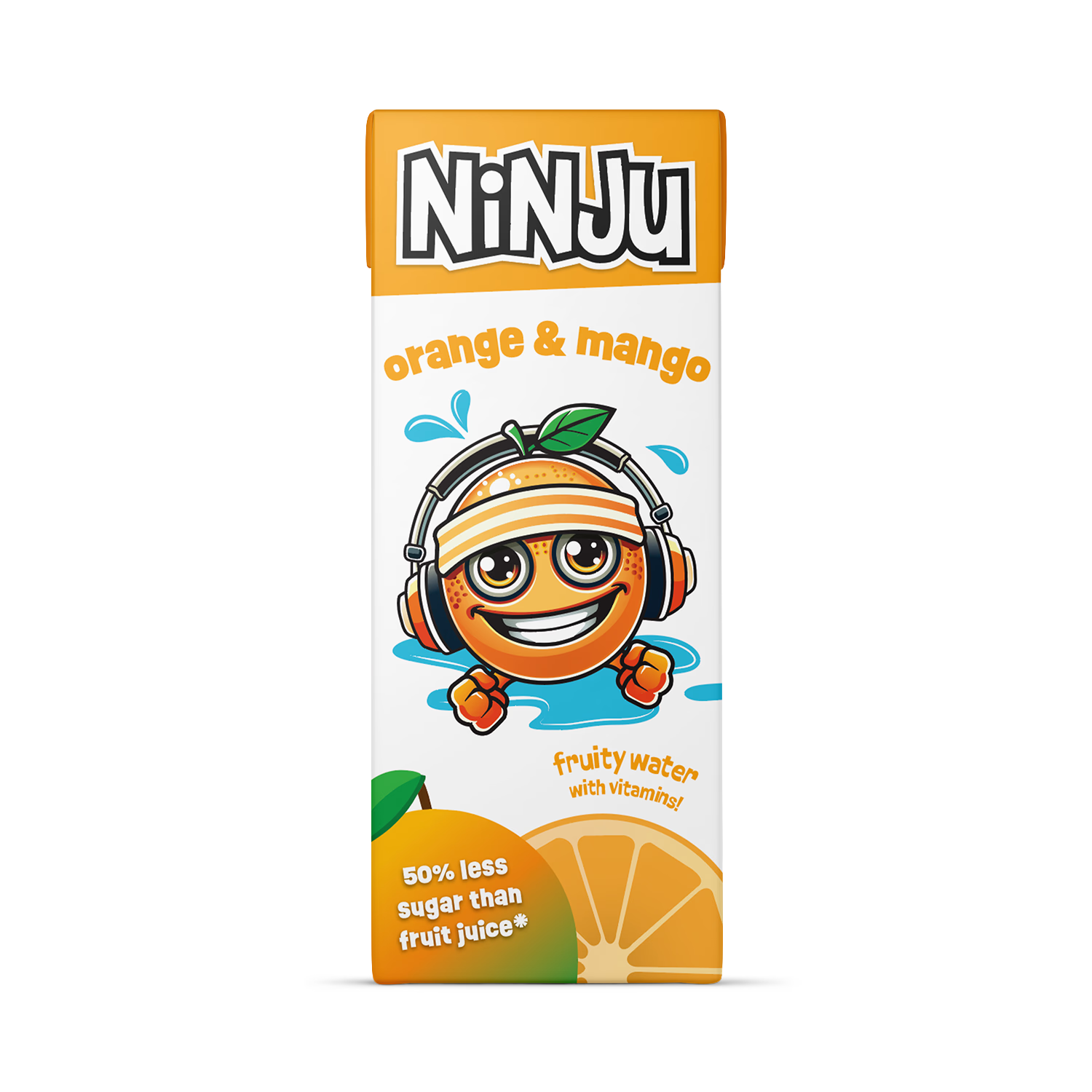 Ninju Orange & Mango vitamin water 200ml, imported from the UK