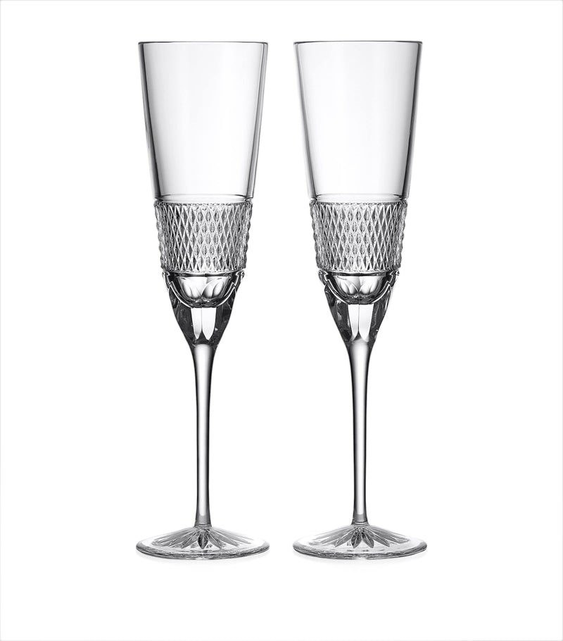 Waterford Crystal Copper Coast Flute Glasses Set of 2 (British brand)