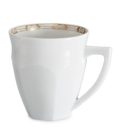 Harrods White Porcelain Mug with Gold-Tone Gilded Edges 340ml- Buy online at McGrocer
