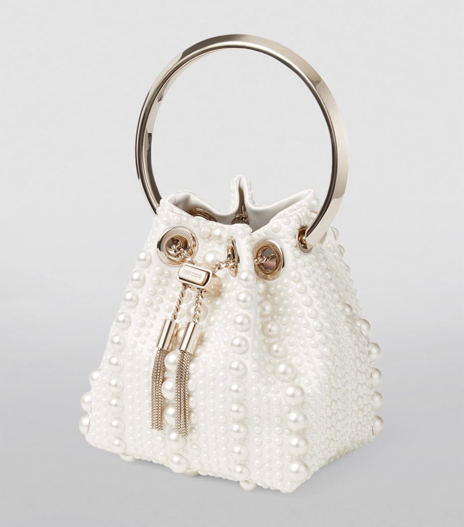 Jimmy Choo Micro Bon Bon bag satin pearls (British brand)