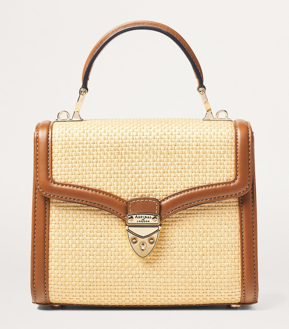 Aspinal of London raffia Mayfair midi bag (British brand)
