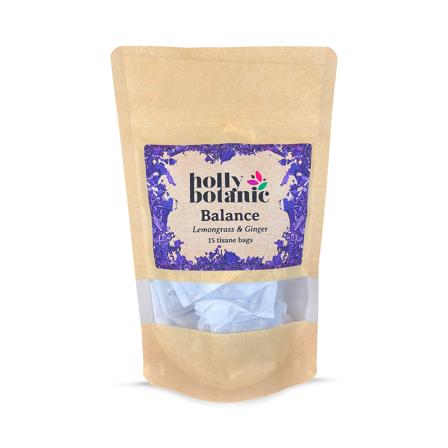 Holly Botanic Lemongrass Ginger Tisane 15 tea bags - British product