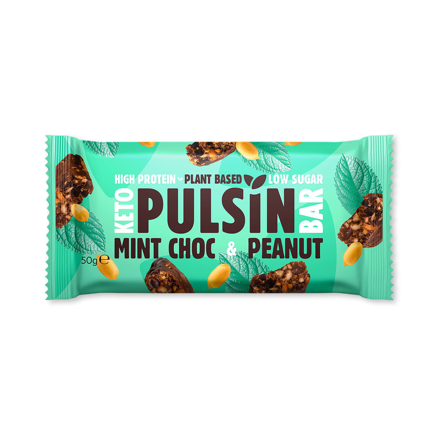 Pulsin Minzschokolade Erdnuss Keto-Riegel 50g (Britische Marke)