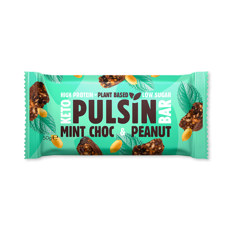 Pulsin Minzschokolade Erdnuss Keto-Riegel 50g (Britische Marke)