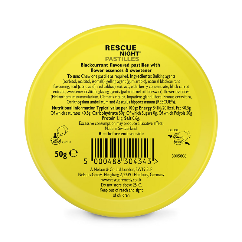 Rescue Remedy Night pastilles blackcurrant flavoured 50g - British product