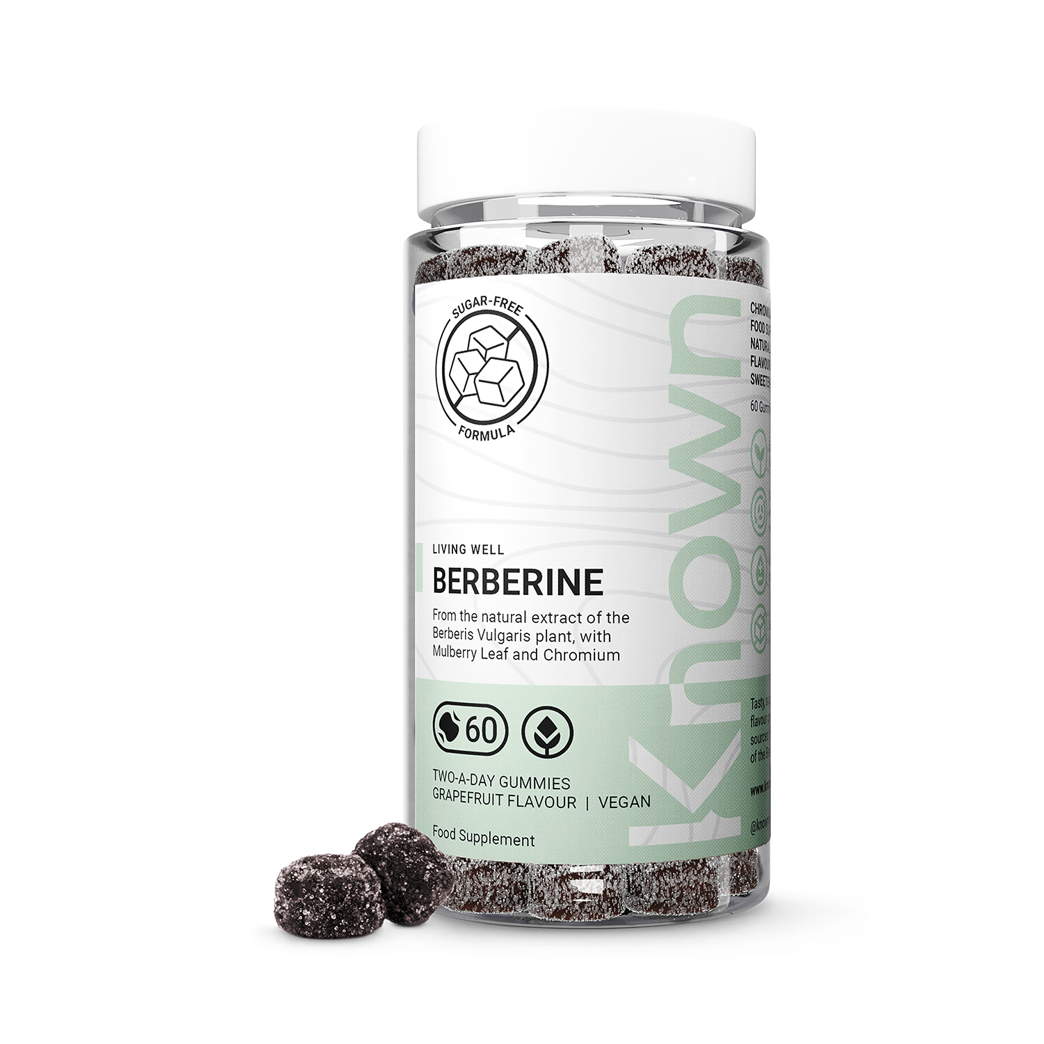 Known Nutrition Berberine gummies 60ct grapefruit flavour, imported from the UK