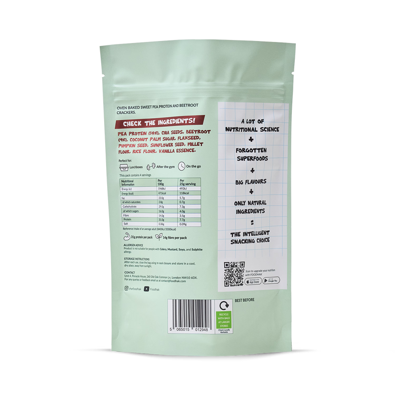 Sweet beetroot protein crackers, UK version