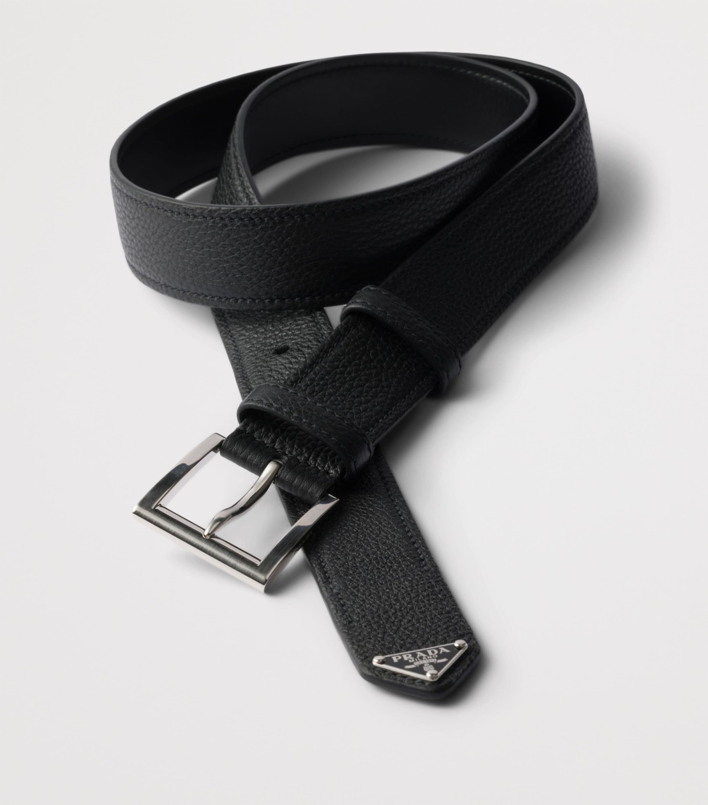 Prada leather logo belt, UK version