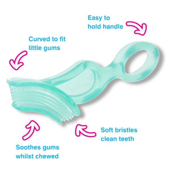 Brush Baby double chewable toothbrush and teether for babies, imported from the UK