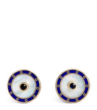 Deakin & Francis yellow gold sapphire chain-link cufflinks, UK version