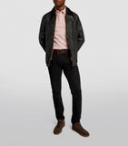 Barbour matte tan leather belt with gold buckle (British brand)