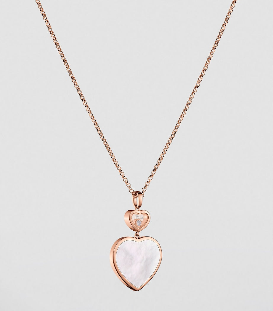 Chopard Happy Hearts pendant necklace rose gold mother-of-pearl diamond, imported from the UK