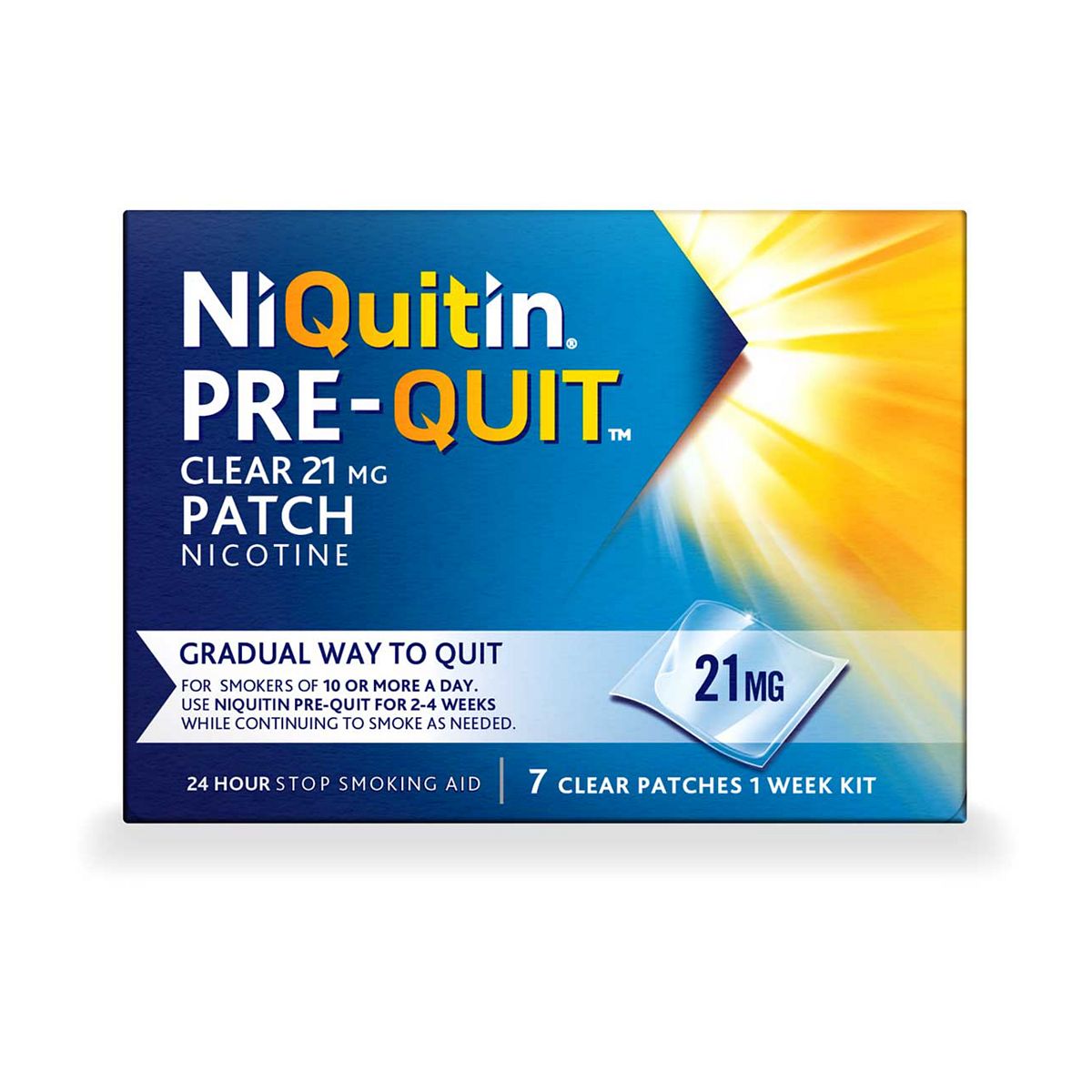 NiQuitin Pre-Quit Clear 21mg Patch - 7 Patches GOODS Boots   