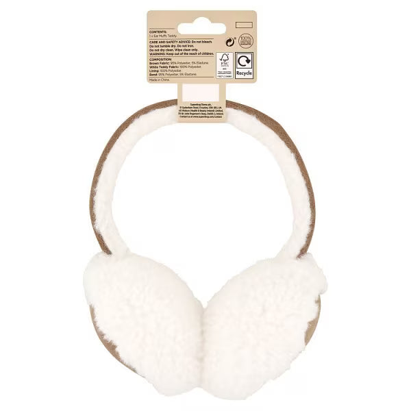 Superdrug fuzzy teddy ear muffs warm (British brand)