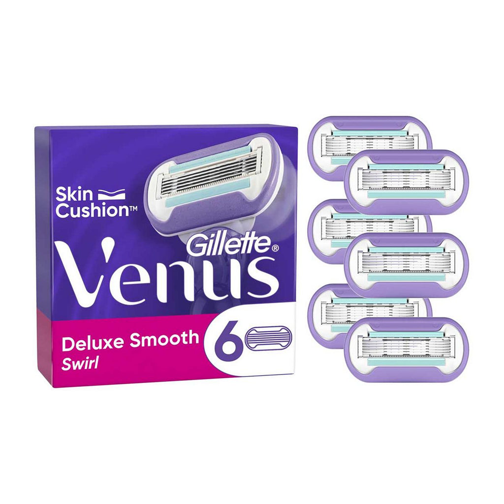 Venus Deluxe Smooth Swirl Razor Blades, 6 pack