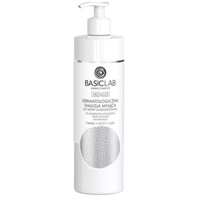 Superdrug BasicLab Purifying Emulsion Ultra Sensitive Skin Facial Cleansing 300ml- Buy online at McGrocer