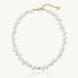 MUCHV gold baroque pearl choker necklace 43cm (British brand)