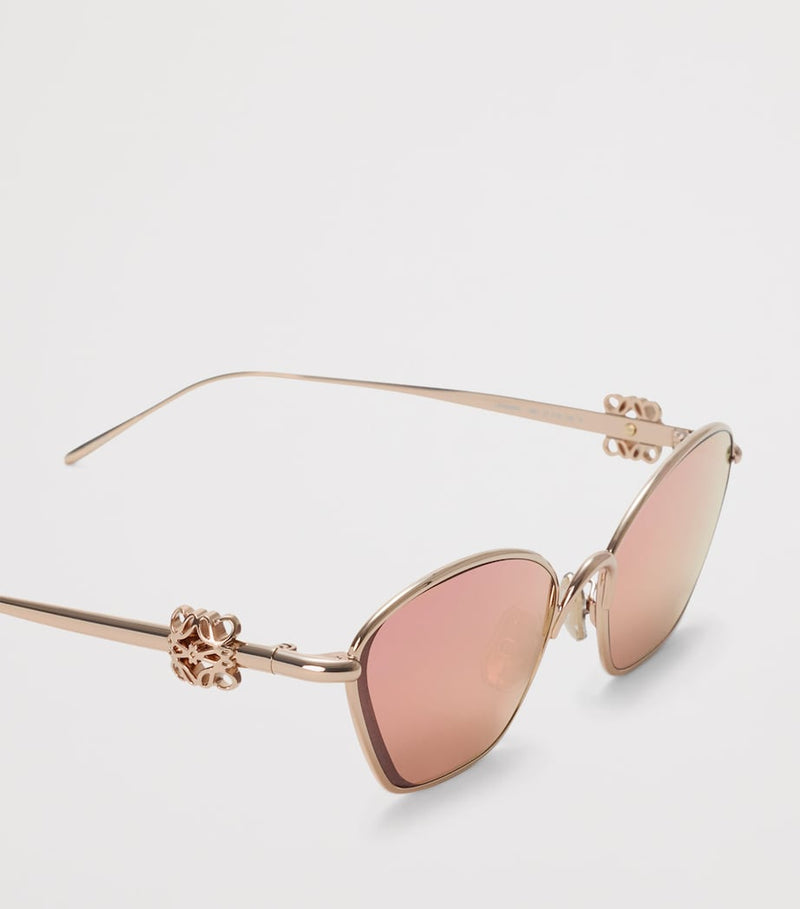 LOEWE hexagonal sunglasses gold-tone metal frame (British brand)