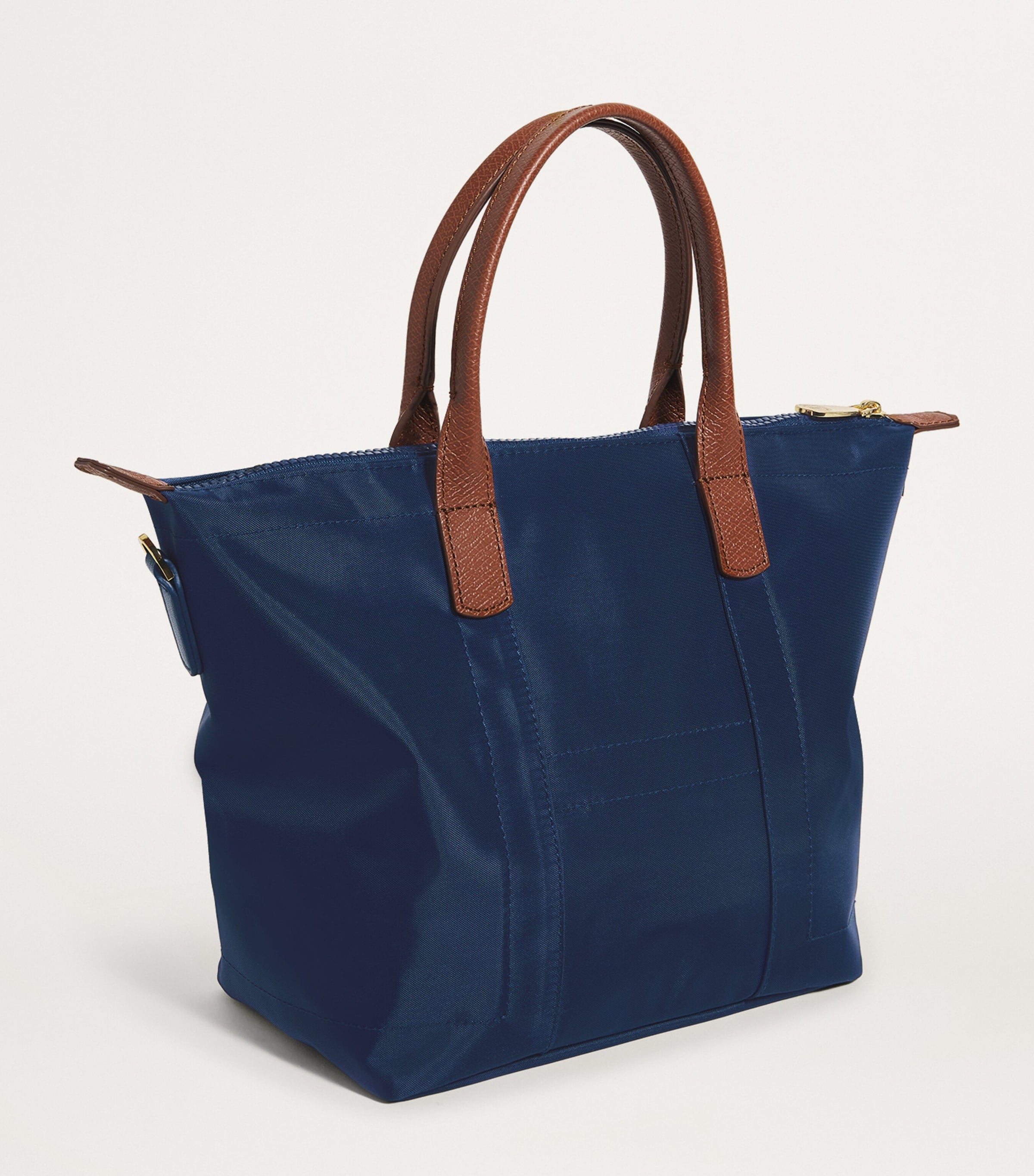 Harrods grab nylon tote bag with leather trims, imported from the UK
