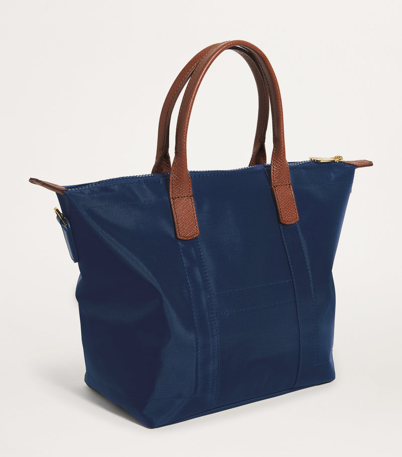 Harrods grab nylon tote bag with leather trims, imported from the UK