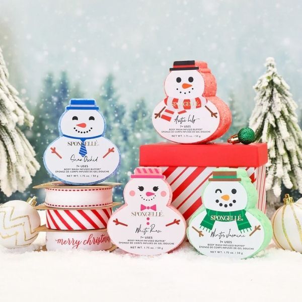 Spongellé holiday snowman body buffer winter jasmine (British brand)