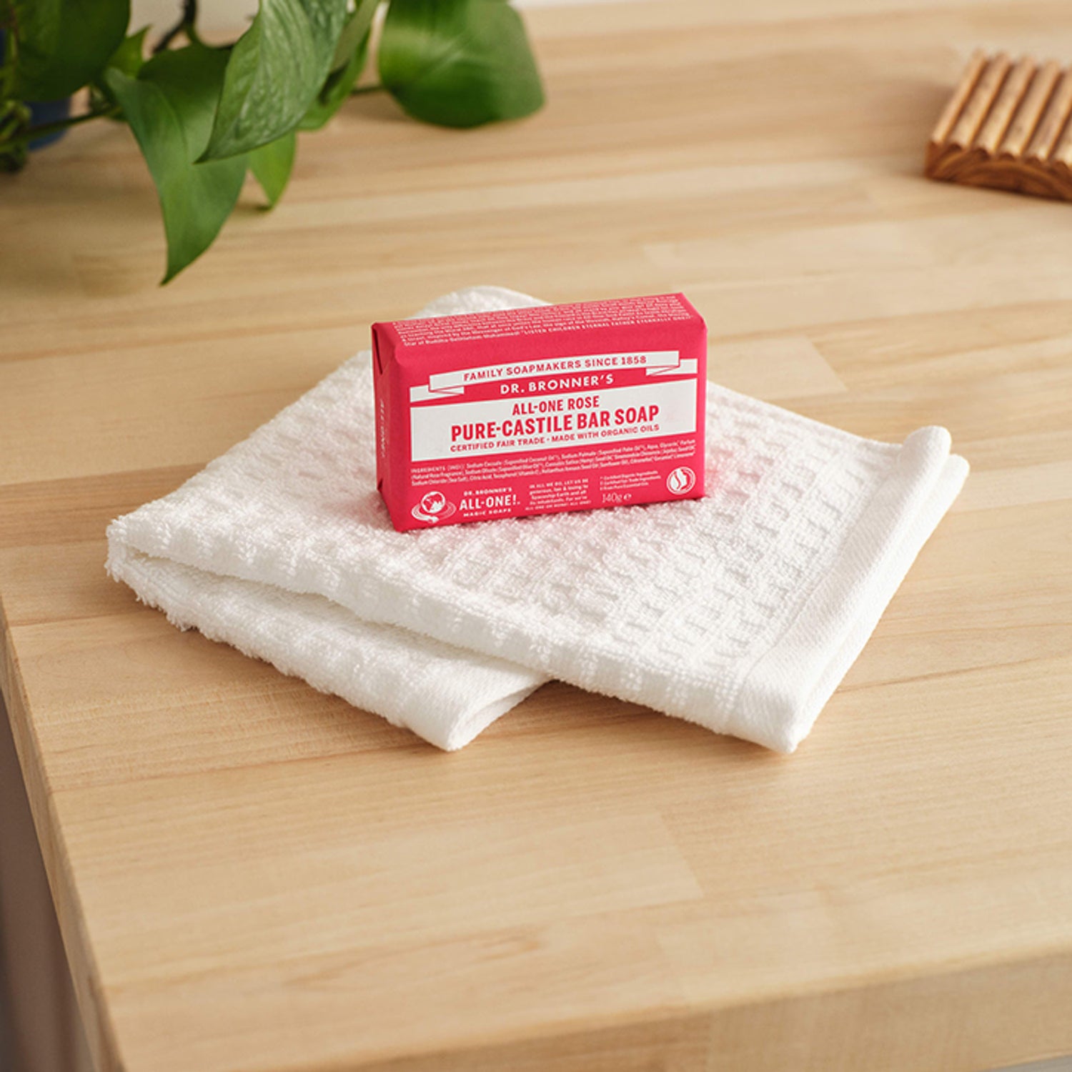 Dr Bronner All-One Rose Pure-Castile Bar Soap 140g