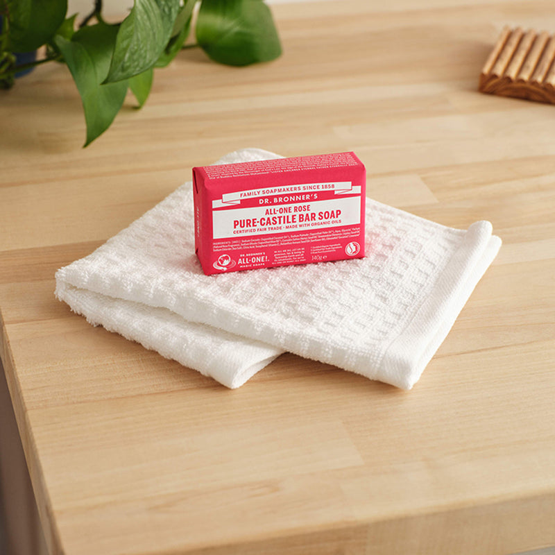 Dr Bronner All-One Rose Pure-Castile Bar Soap 140g