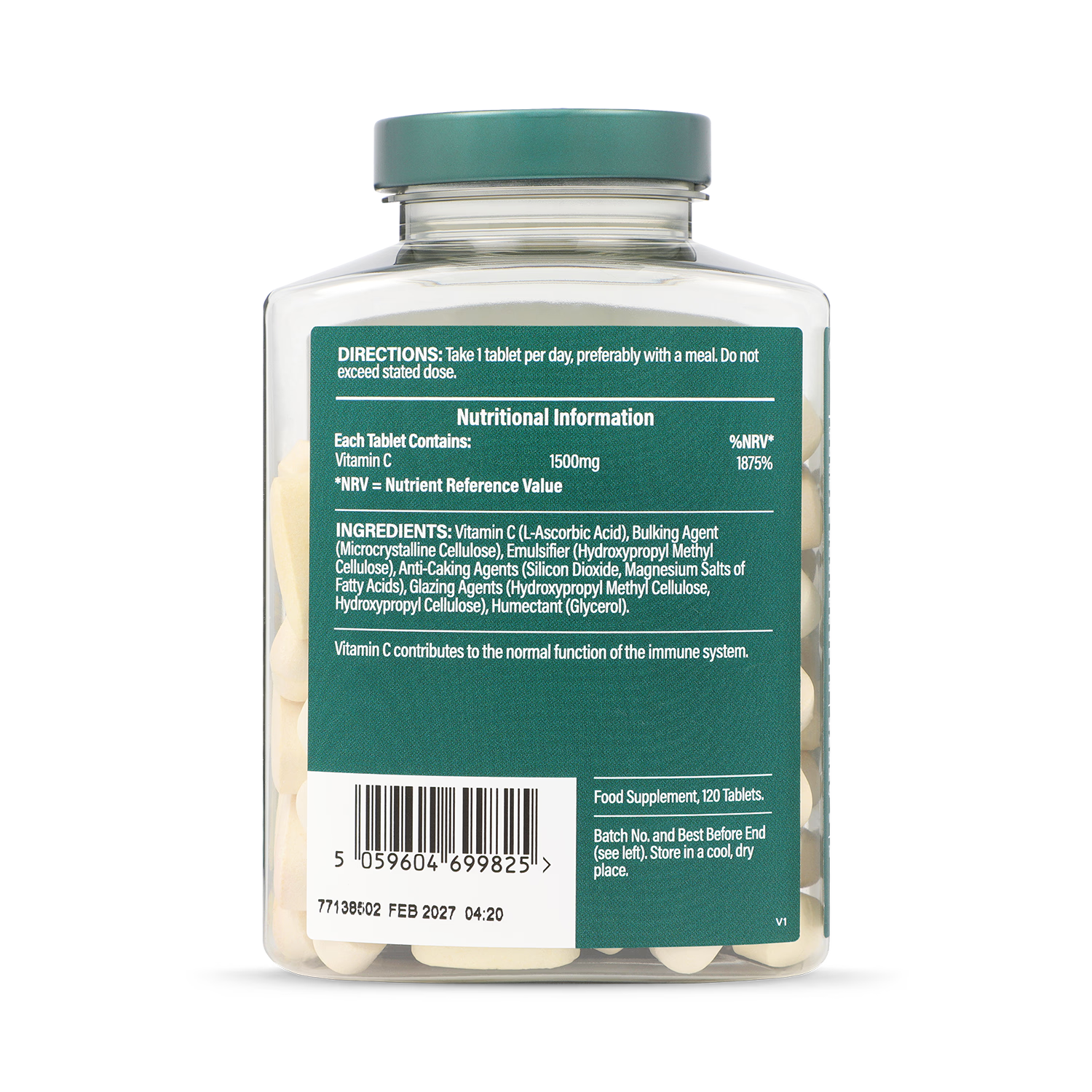 Holland & Barrett Vitamin C 1500mg 120 Tablets, UK version