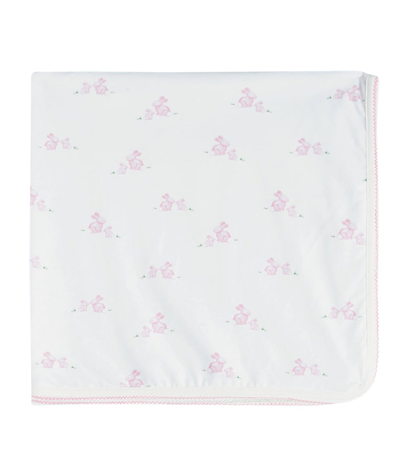 Trotters organic cotton bunny blanket with picot trim - British product