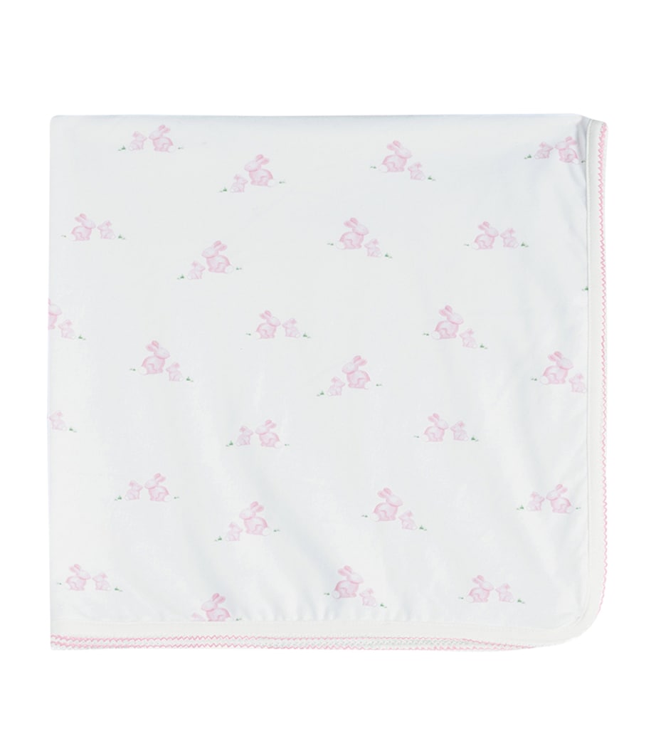 Trotters organic cotton bunny blanket with picot trim - British product