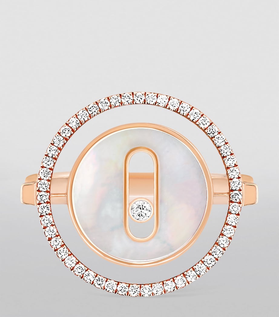 Messika Lucky Move ring pink gold diamond mother-of-pearl 0.18ct (British brand)