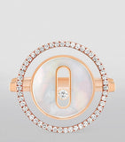 Messika Lucky Move ring pink gold diamond mother-of-pearl 0.18ct (British brand)