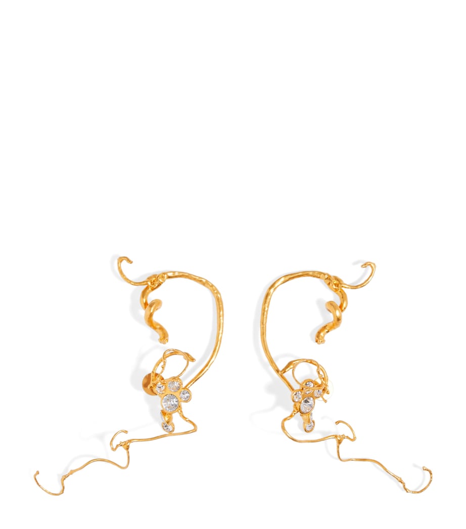 Schiaparelli rhinestone embellished vine earrings, UK version