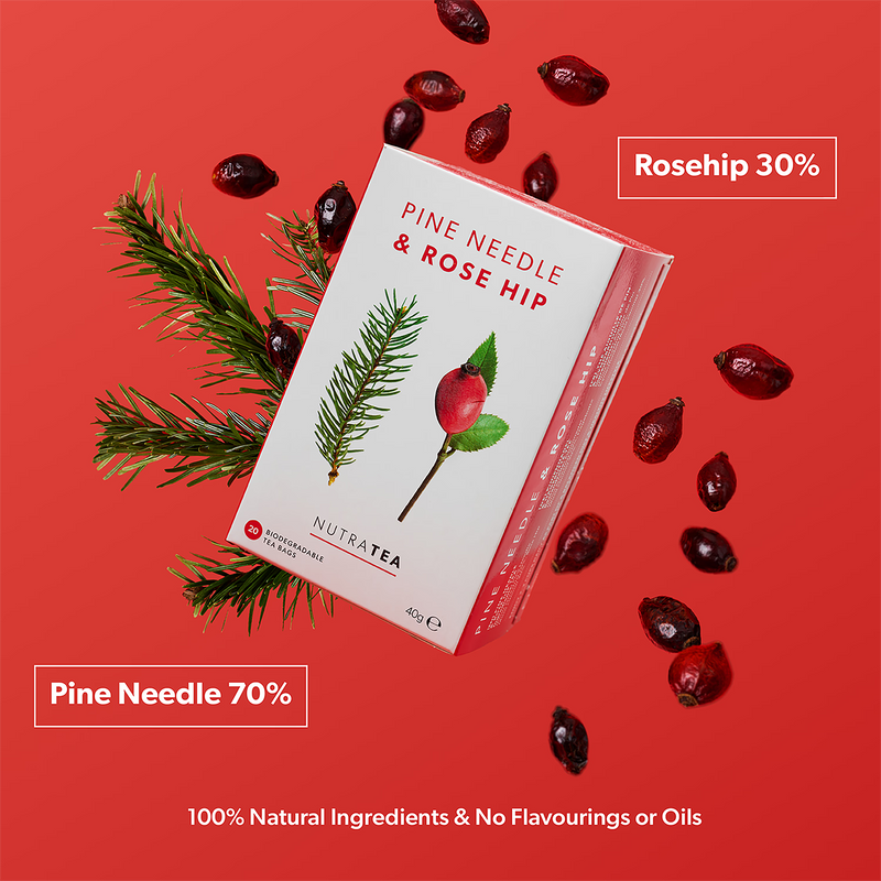 Herbal Tea Pine Needle & Rose Hip 20 Tea Bags (British brand)