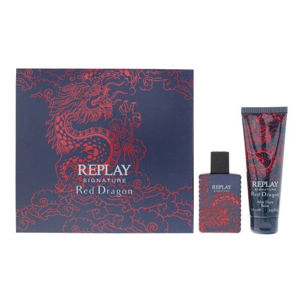 Replay Signature Red Dragon For Man EDT 50ml Gift Set