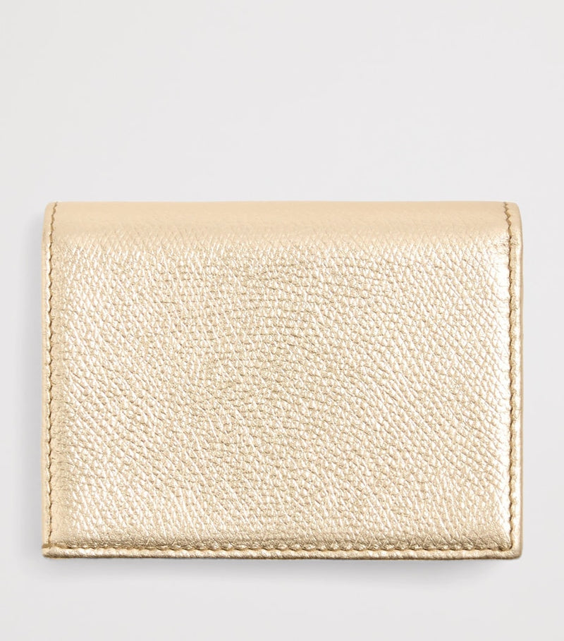 Valentino Garavani VLogo Signature lommebok metallisk skinn, UK-versjon