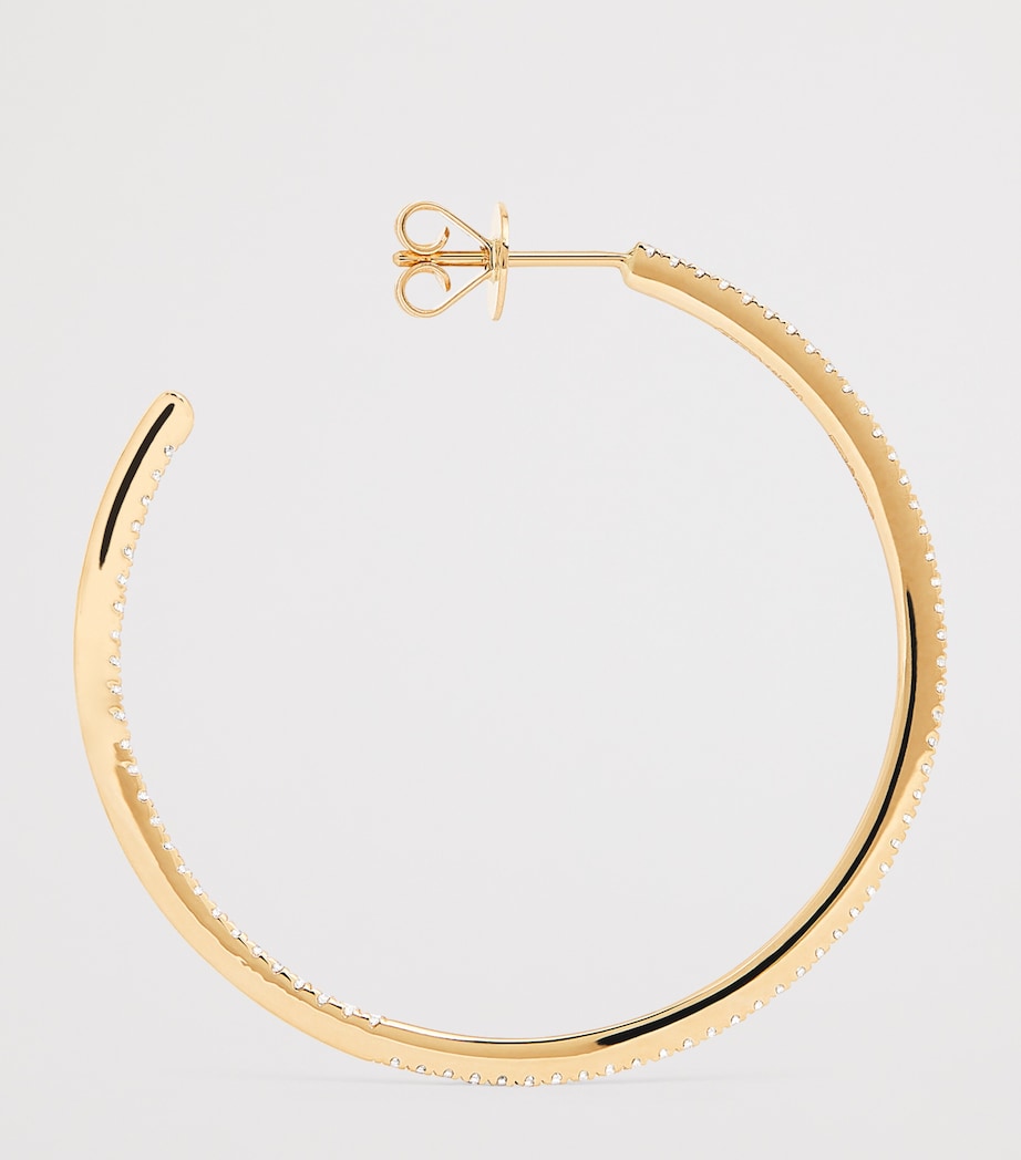 SHAY yellow gold pavé diamond hoop earrings 7cm - British product