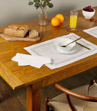 Embroidered Linen Napkin with Intricate Lacework, 45cm x 45cm