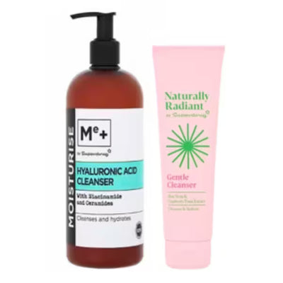 Superdrug Naturally Radiant Trockene Haut Reiniger Feuchtigkeitscreme Bundle 600ml