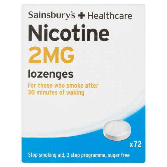 Sainsbury's Nicotine Lozenges, Peppermint 2mg x72 smoking control Sainsburys   