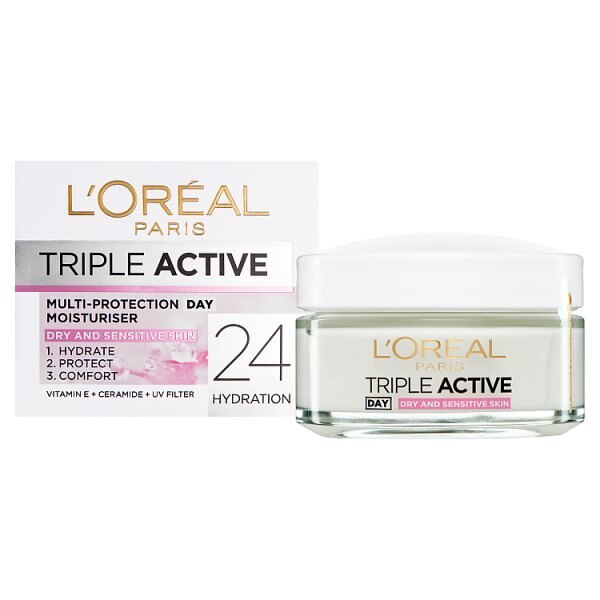 L'Oreal Paris Triple Active Dry Sensitive Moisturiser 50ml GOODS Superdrug   