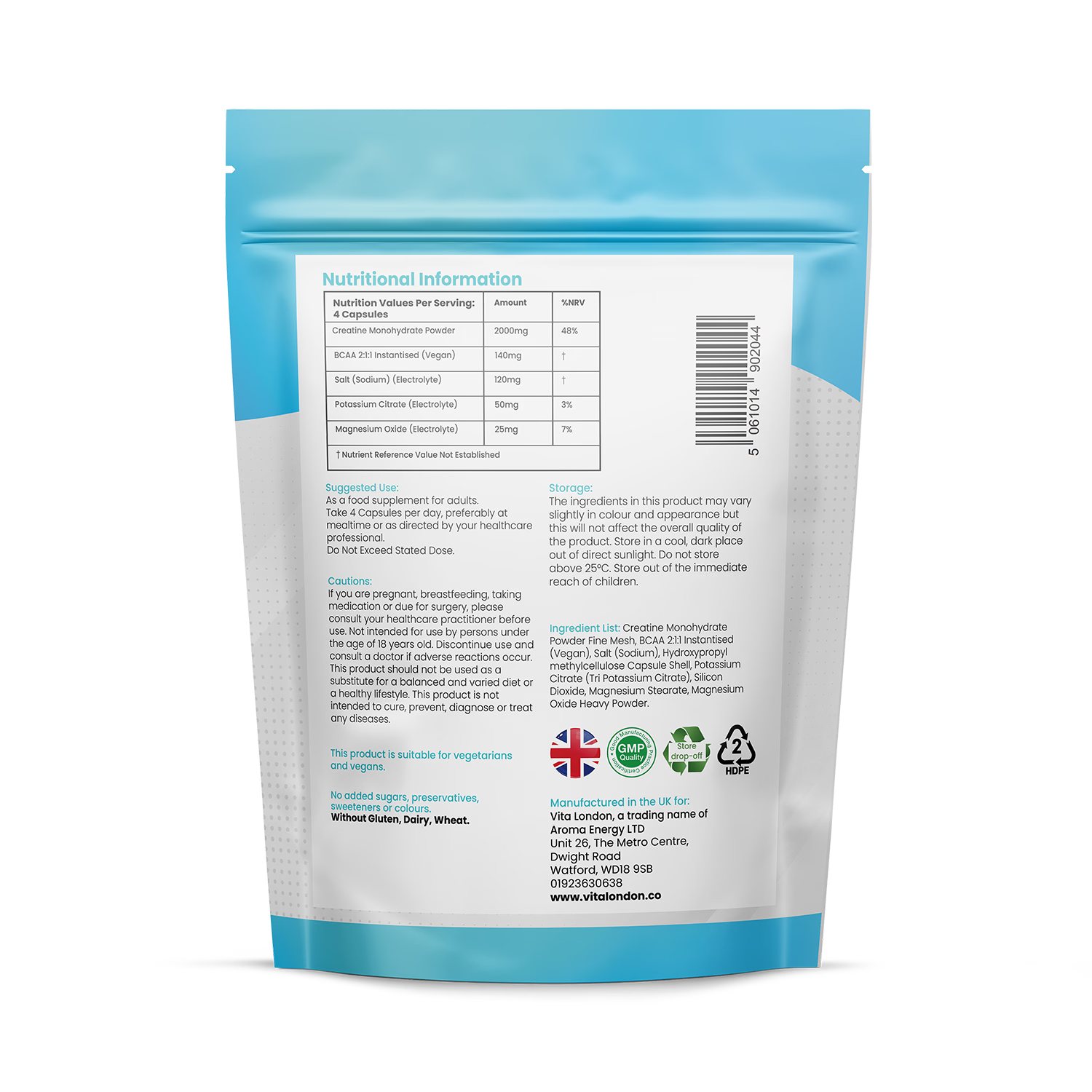 Creatine Monohydrate Complex BCAA capsules 120, UK version